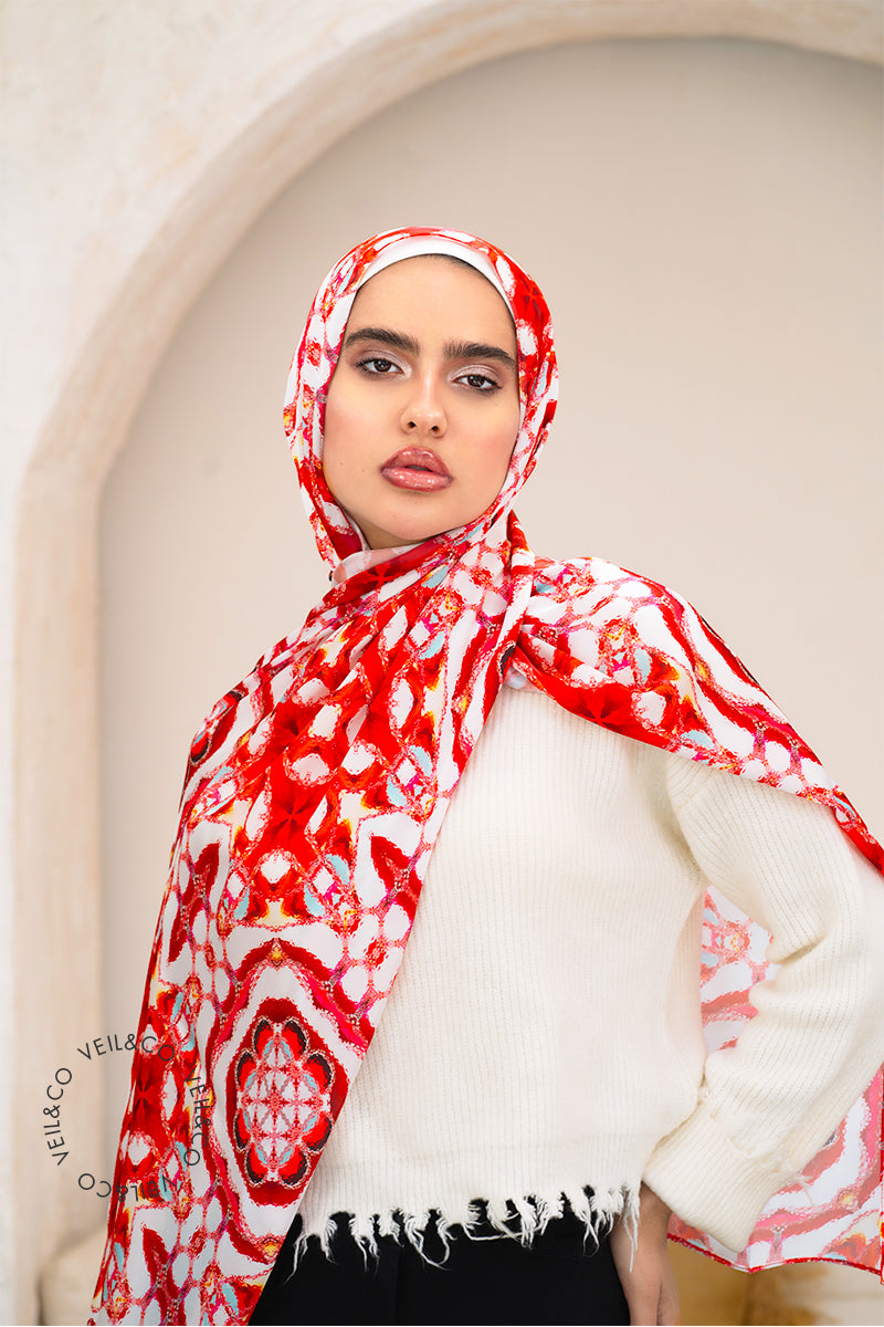 Majestic Arabesque - Silk Hijab